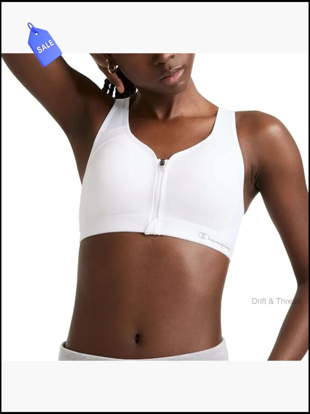 Women's High-Impact Front-Zip Sports Bra, Racerback, Wirefree, Moisture Wicking